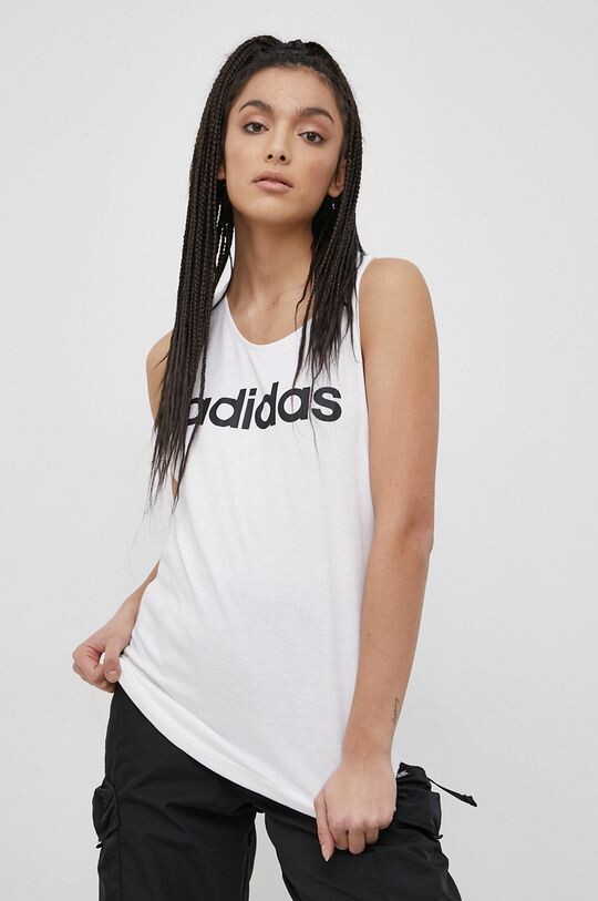 

Хлопковый топ adidas, белый