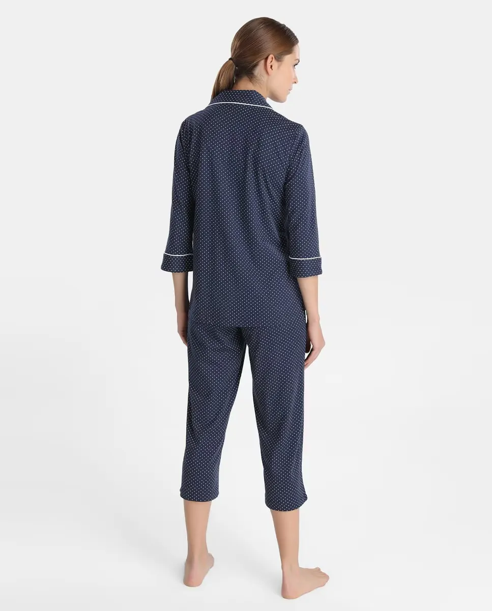 Женская трикотажная пижама с рукавом 3/4 Polo Ralph Lauren, темно-синий — фото 2