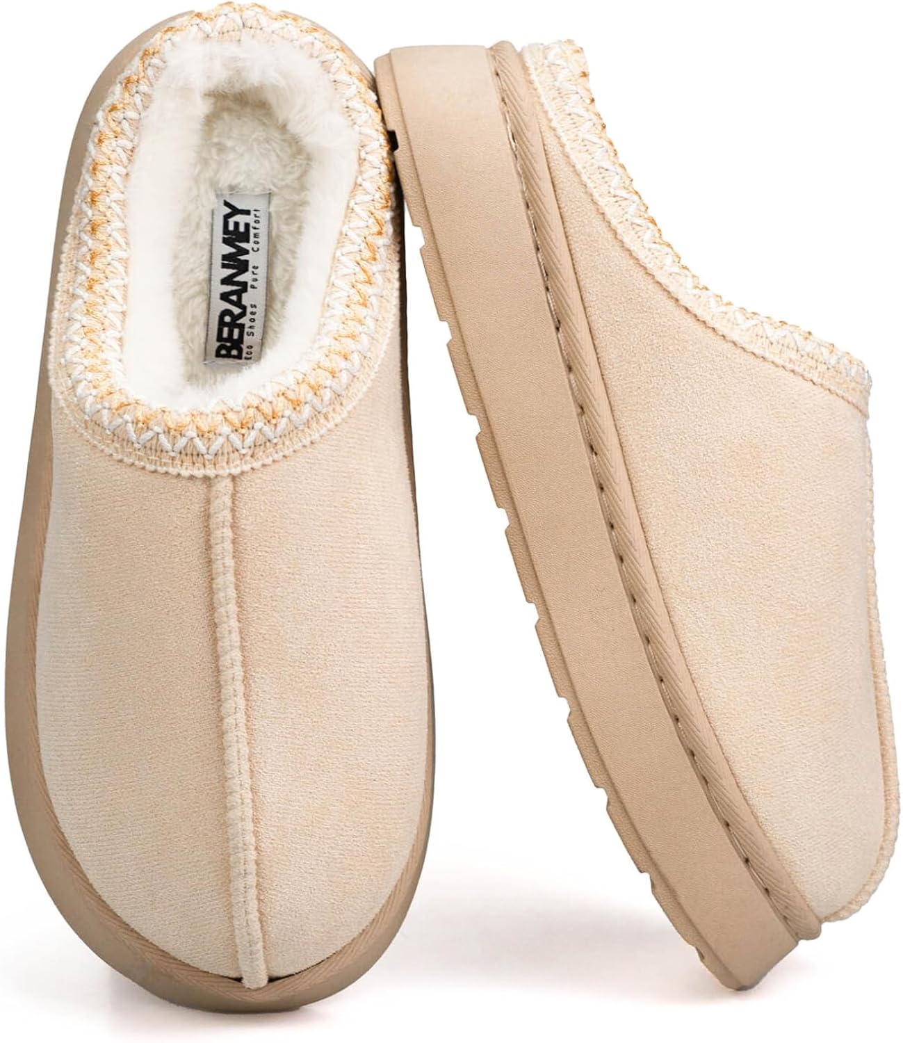 

Теплые домашние тапочки с толстой подошвой для женщин и мужчин - уютные платформенные тапочки с противоскользящей подошвой, короткие носки с плюшевой подкладкой для дома и улицы Beranmey, хаки