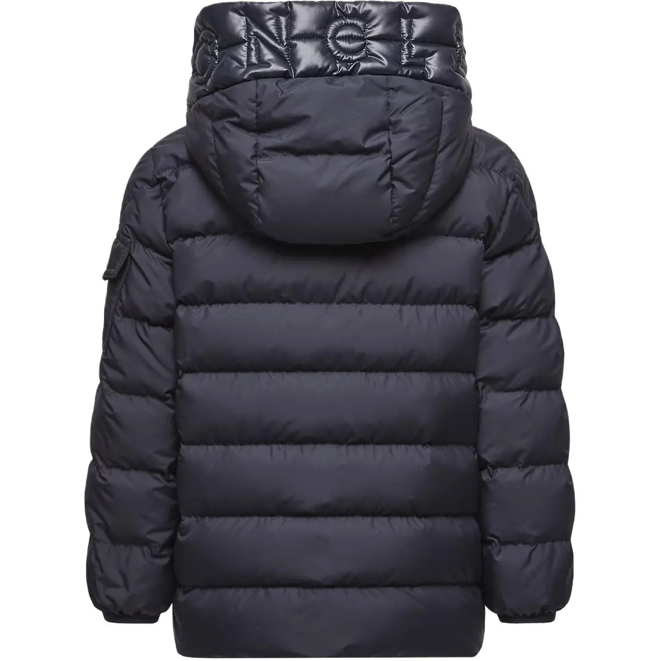 Детская пуховая куртка с капюшоном утепленная Moncler, marine синий — фото 2