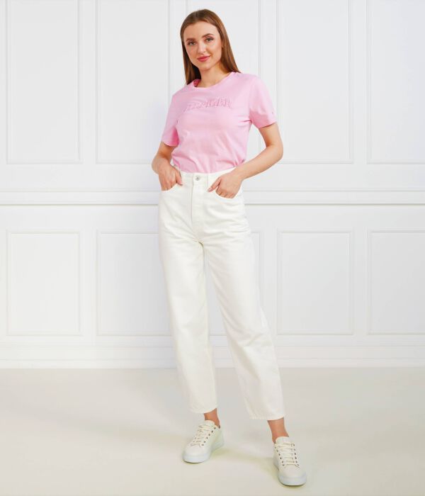 Футболка женская Tommy Hilfiger с логотипом, розовый — фото 2