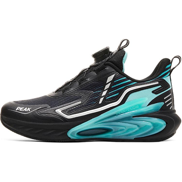 PEAK Slip Resistant Abrasion Resistant Low top Kids' Running Shoes Black Green Kids'