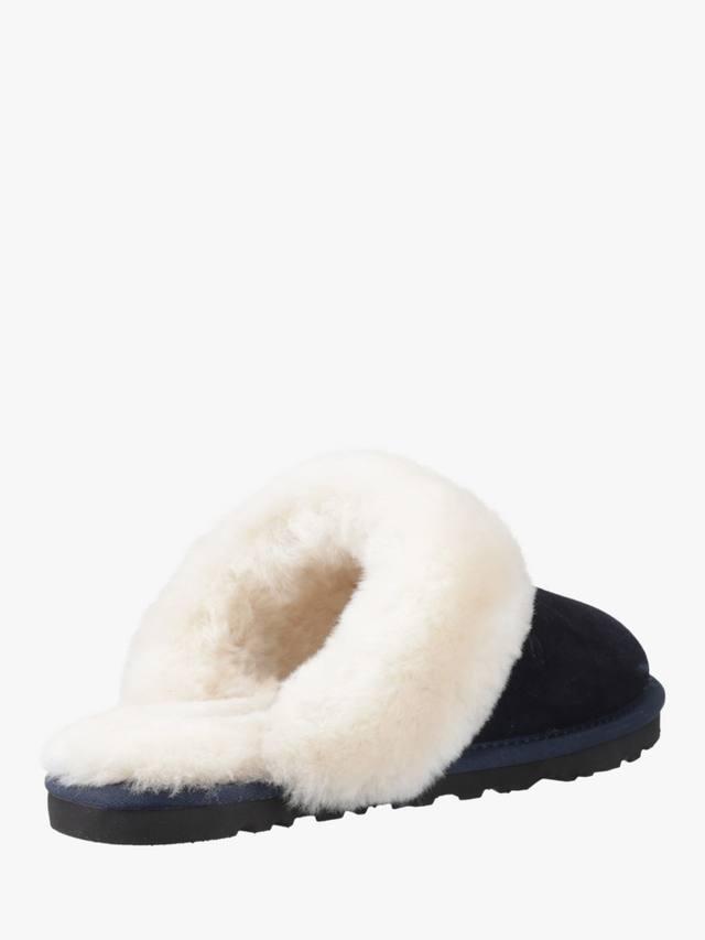 Саманта замшевые тапочки-мулесы с овчиной на воротнике Hush Puppies, Navy — фото 3