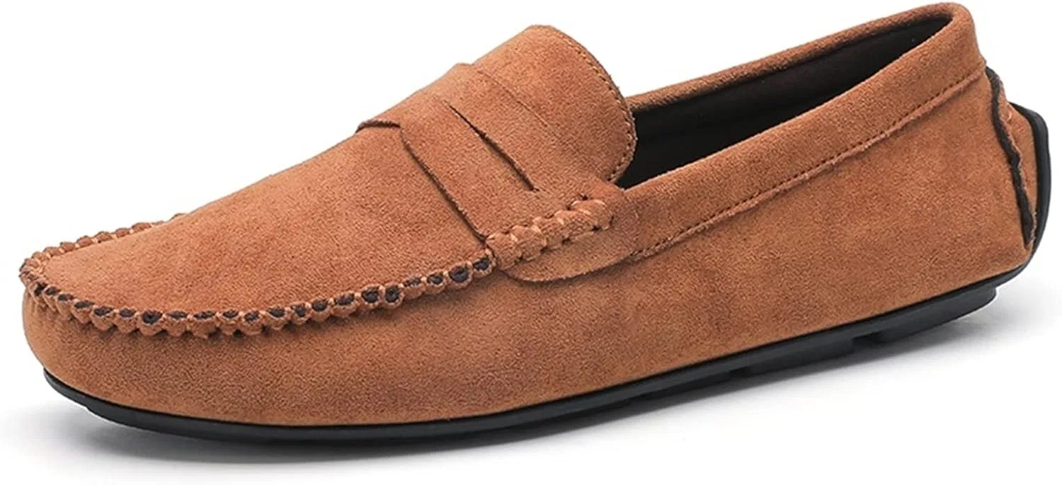 Лоферы мужские замшевые с мыском, Penny Loafer, абрикосово-желтый PLGMAUYT