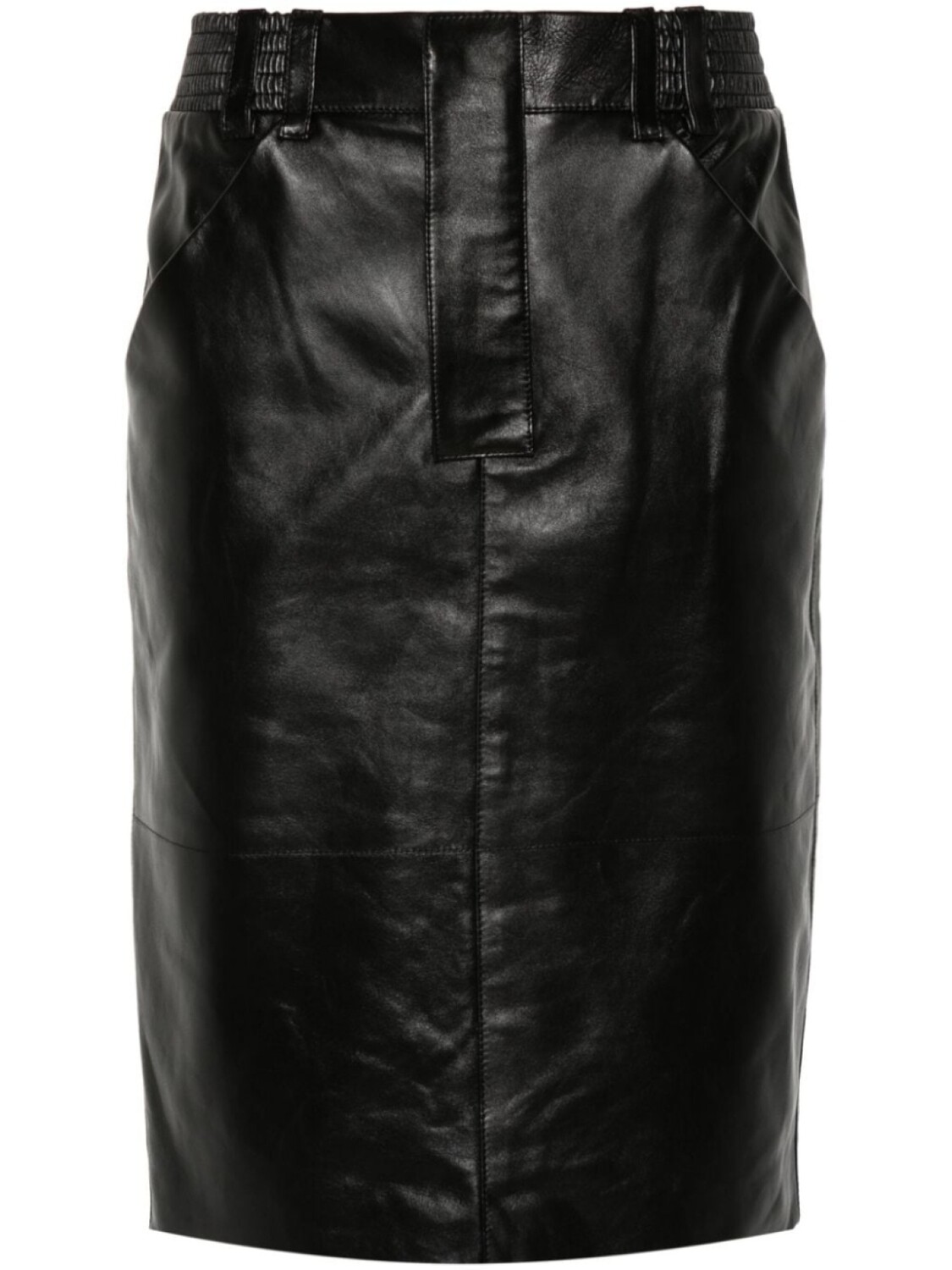 

Saint Laurent кожаная юбка-карандаш, черный