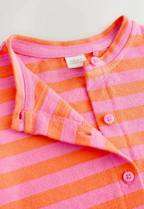 Кардиган в полоску с текстурной отделкой, прямого кроя. Next, Pink Orange — фото 2