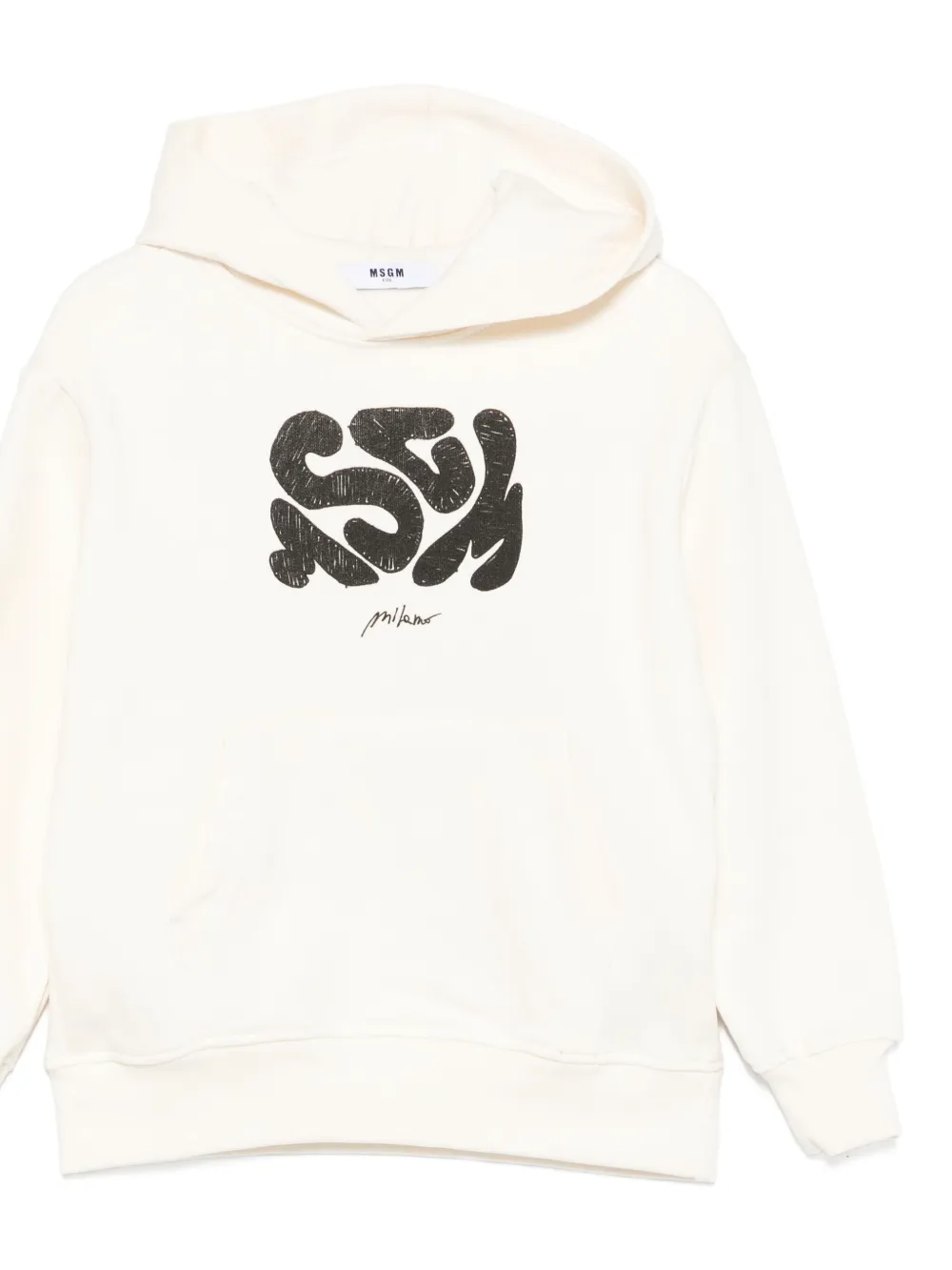 Худи с капюшоном и абстрактным принтом Msgm Kids, нейтральный — фото 3