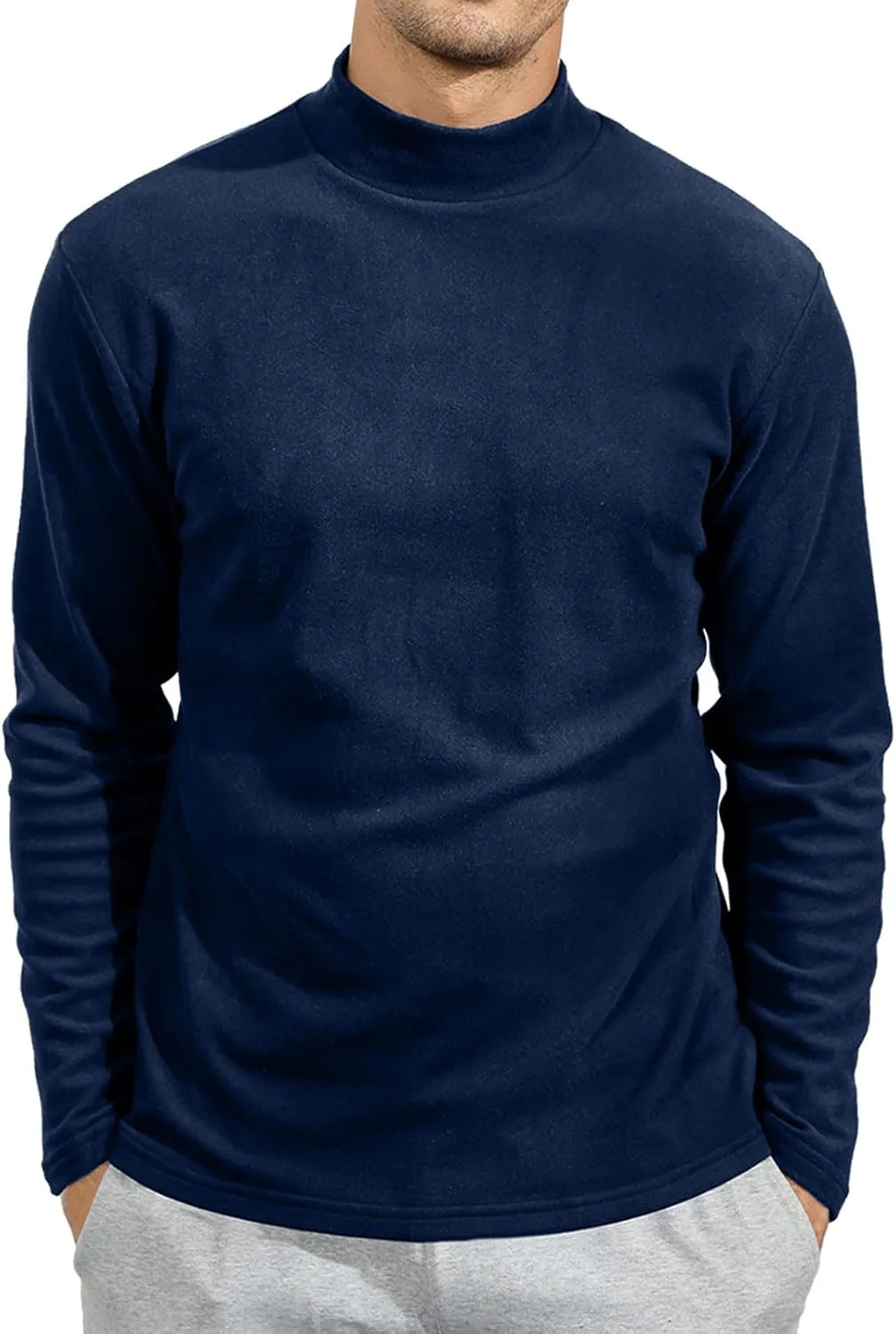 

Мужской свитер с воротником-стойкой, однотонный, с длинными рукавами Angbater