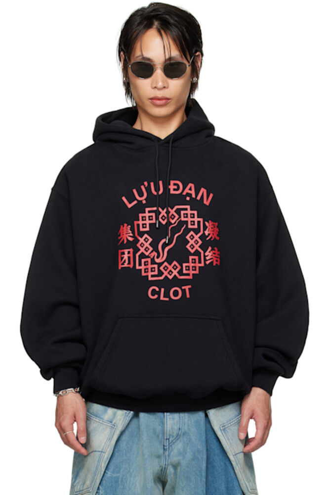 

Черная толстовка CLOT Edition Oversize с капюшоном LU'U DAN