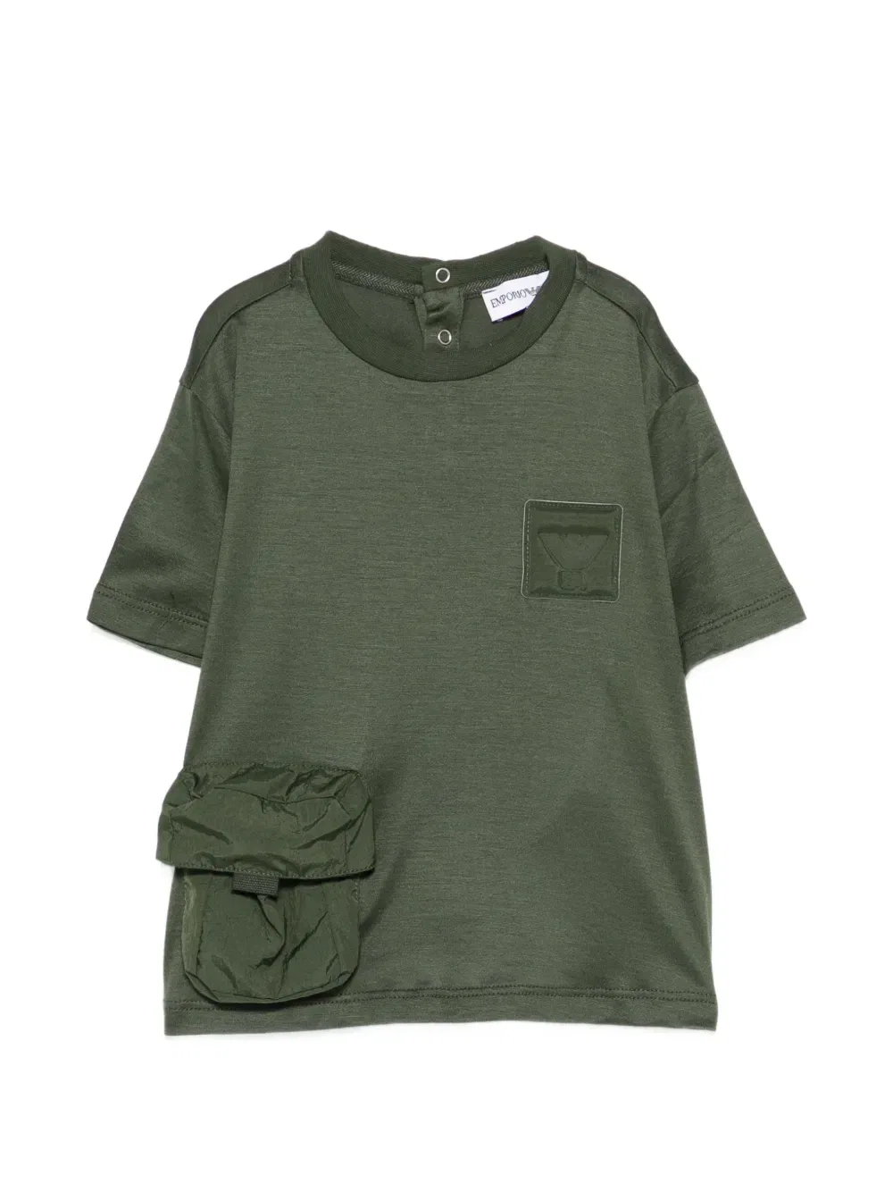 Футболка с коротким рукавом и карманом Emporio Armani Kids, зеленый