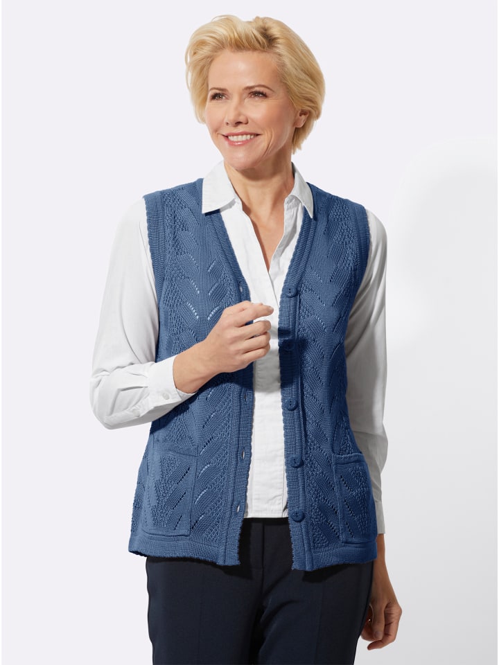 

WITT WEIDEN Вязаный жилет джинсово-синего цвета