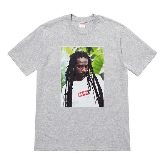 

Футболка ss19 buju banton tee reggae character printing short sleeve gray Supreme, серый
