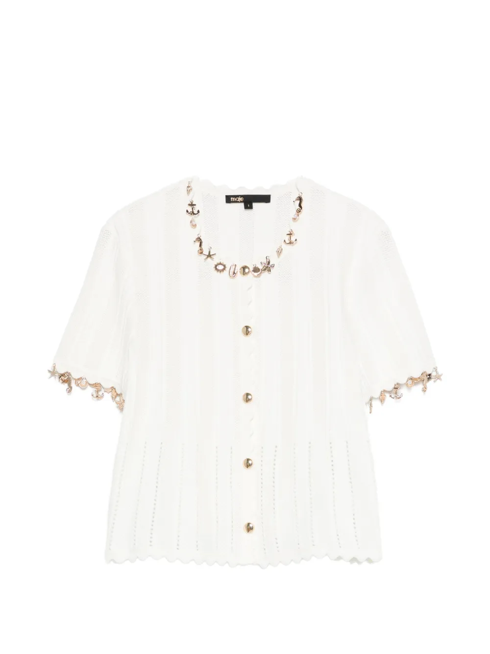 

Декорированный кардиган с короткими рукавами Maje, белый