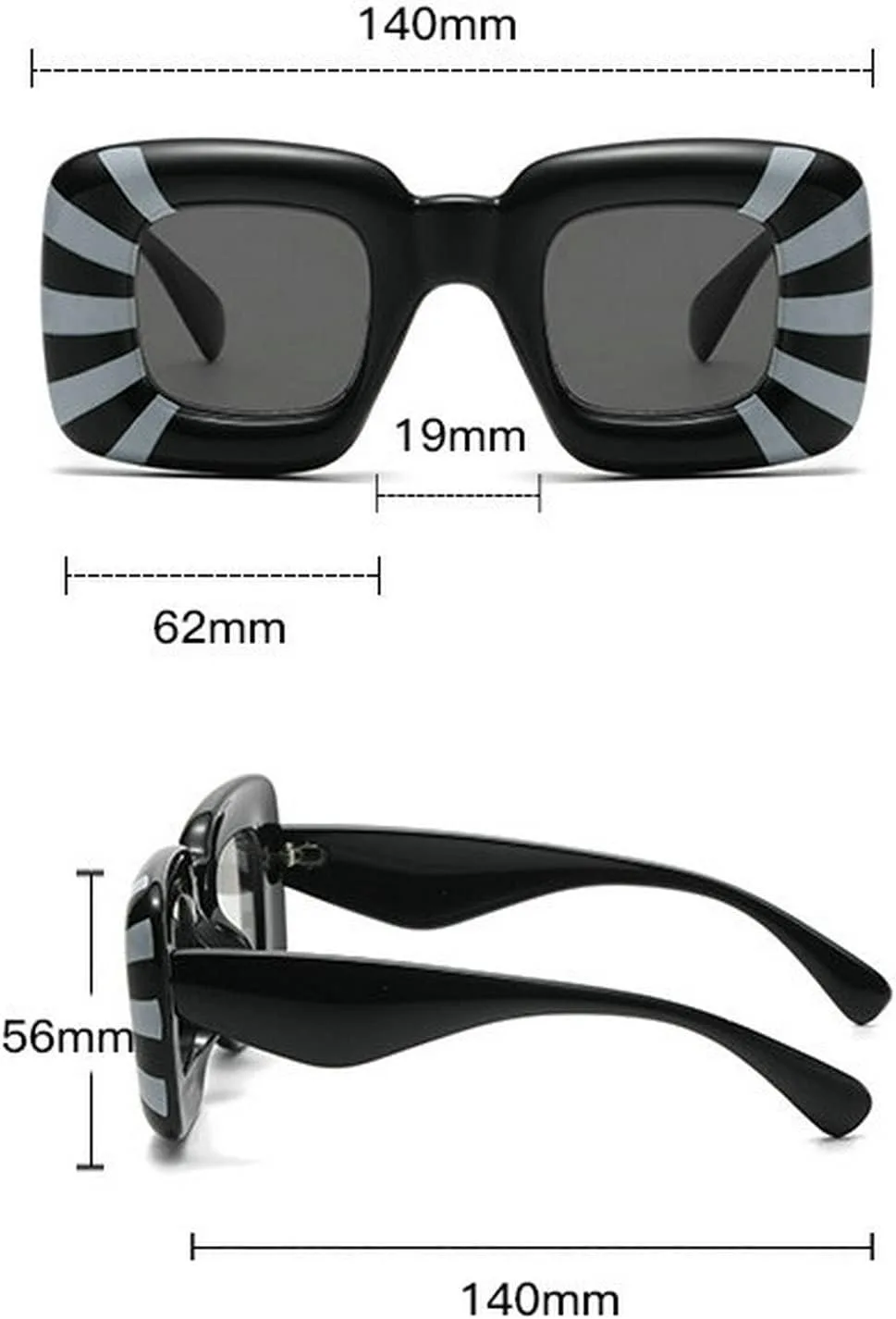 

COTIA Милые толстые квадратные солнцезащитные очки для женщин и мужчин, модные, в стиле хип-хоп, с оправой в стиле Y2K, забавные солнцезащитные очки, Red