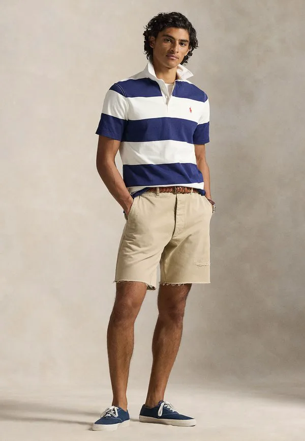 Классическая рубашка-поло с коротким рукавом для регби Polo Ralph Lauren, Dark Cobalt/Deckwash White — фото 2