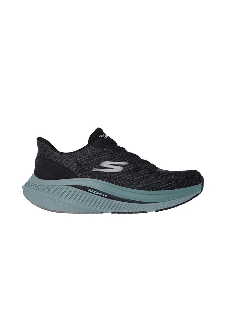 Кроссовки мужские с амортизацией, модель Go Walk Max Cush Arch Fit, Skechers, черный/зеленый