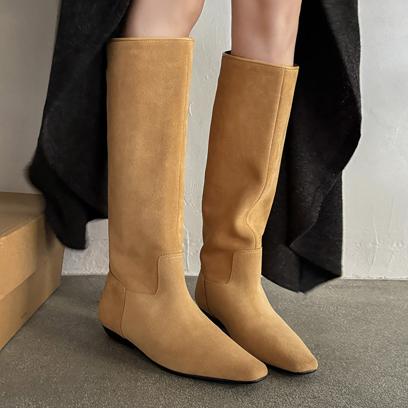 Yeezyy Reezy Женские высокие сапоги до колена 2 см абрикос, цвет Apricot — фото 2