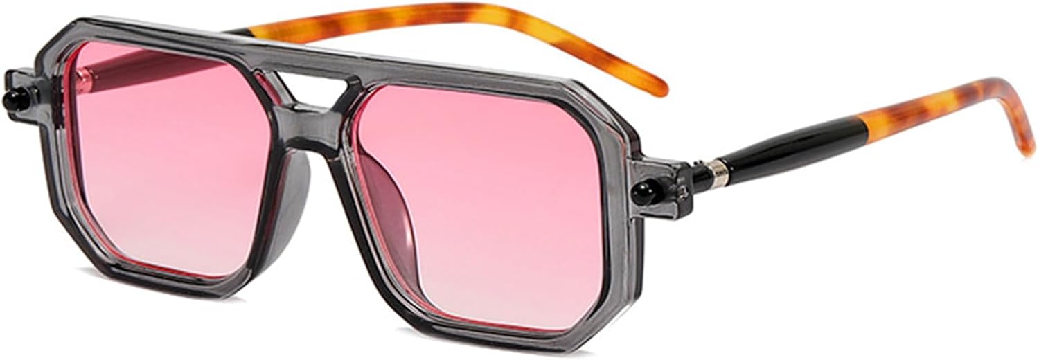 

Модные солнцезащитные очки-авиаторы Dollger для женщин и мужчин, квадратная оправа в стиле ретро 70-х, винтажные очки-авиаторы 90-х, черные, Transparent Gray Pink Lens