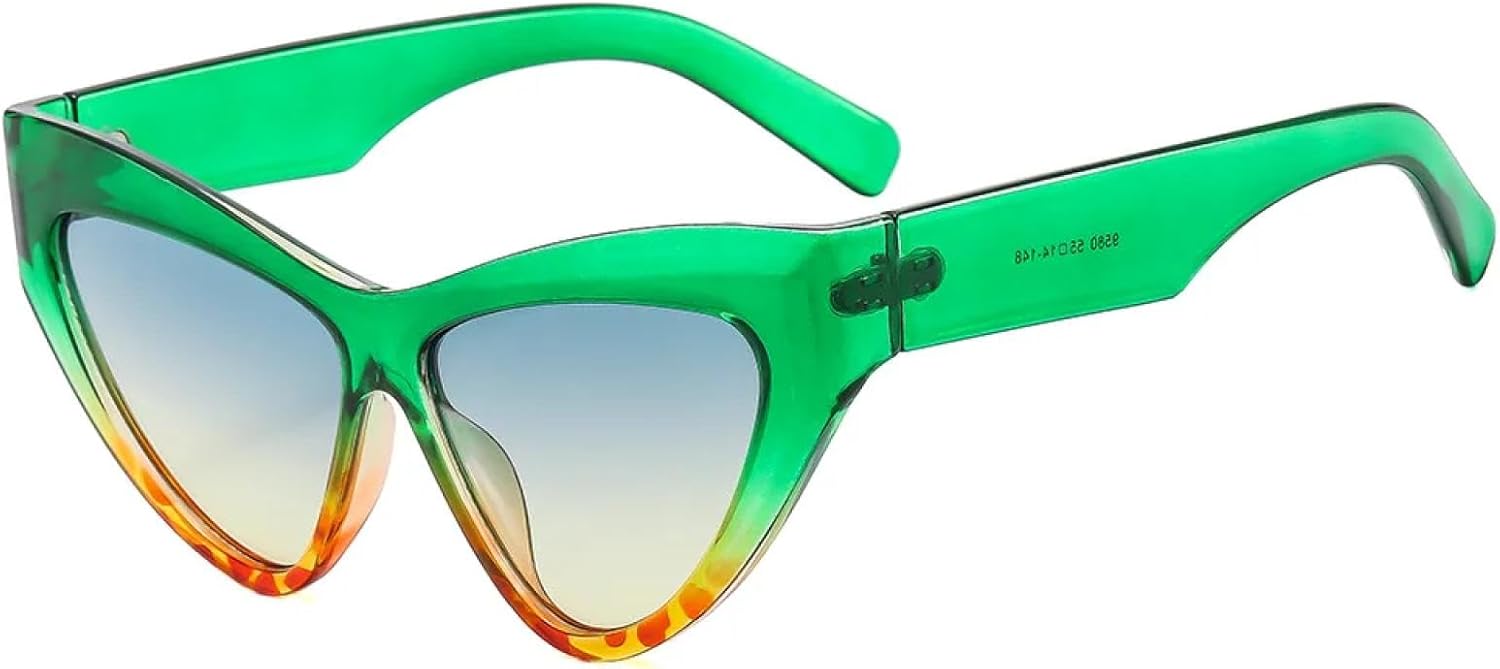 

Солнцезащитные очки с защитой от УФ-излучения UV400 | Цветные линзы "кошачий глаз" | Для женщин и мужчин, для занятий спортом на открытом воздухе и вождения DSVIGF, Green