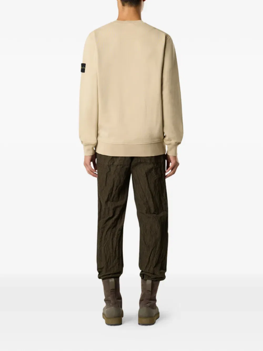 Толстовка с нашивкой Stone Island, нейтральный — фото 3