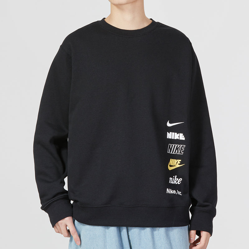 Худи Nike Club Fleece+ Brushed-Back Crew DX0782-010, черный — фото 3