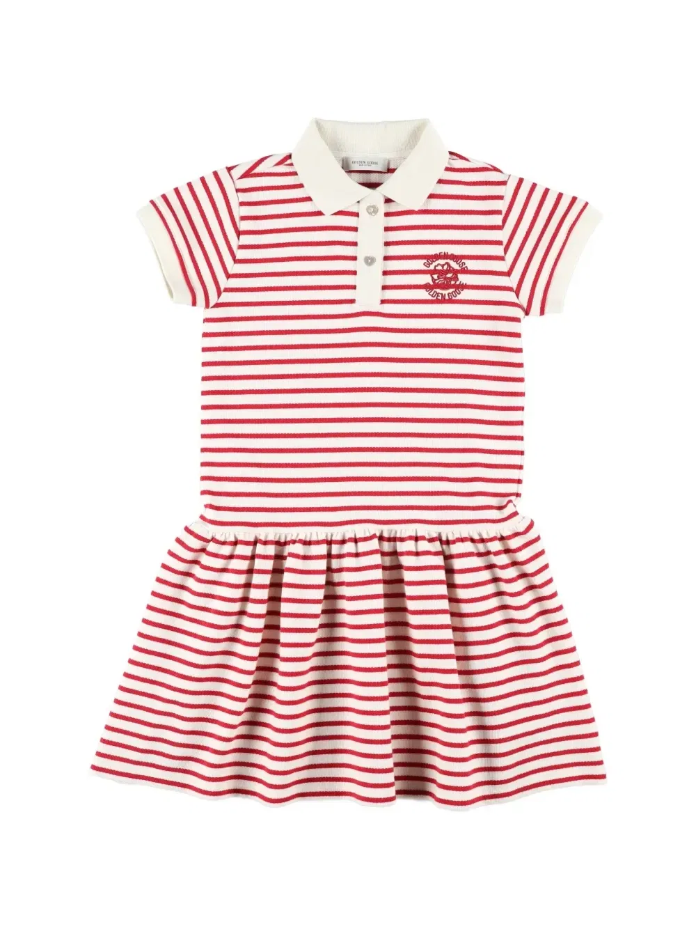 Платье поло в полоску Golden Goose Kids, красный