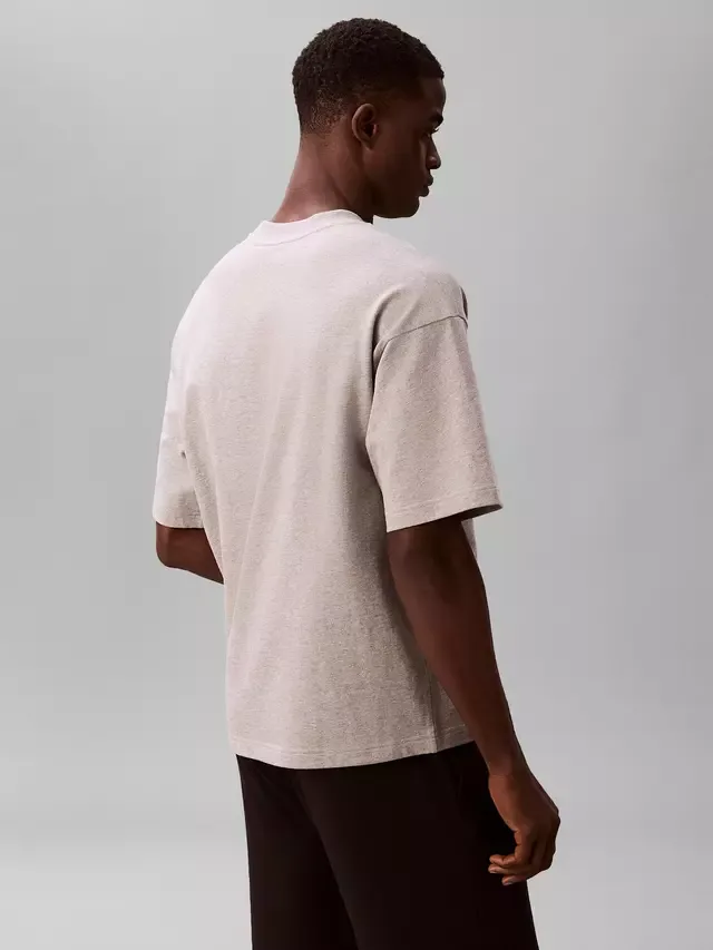 Хлопковая футболка с круглым вырезом, серая, средняя Calvin Klein — фото 4