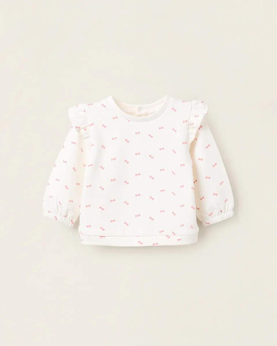 

Детская толстовка с длинными рукавами белого цвета Zippy