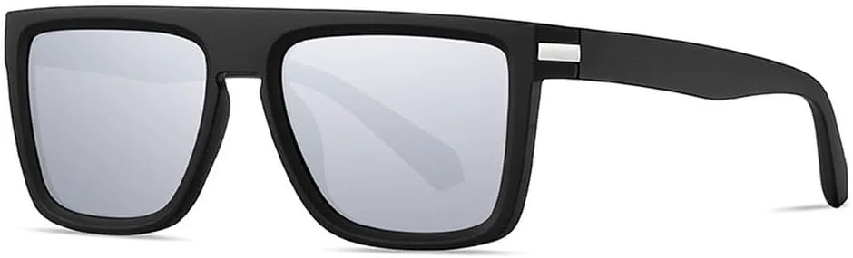 

Мужские солнцезащитные очки для вождения, модные зеркальные очки с защитой от УФ-излучения UV400, женские солнцезащитные очки TKKTLLT, Black Silver Mirror