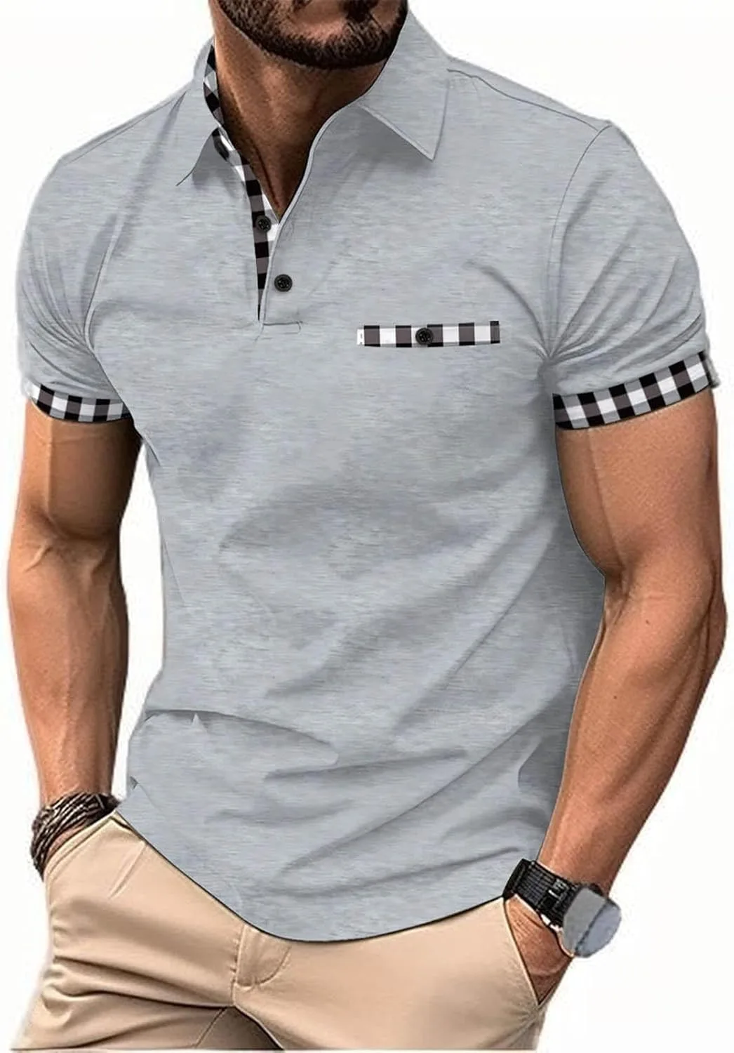 

Мужская футболка-поло с V-образным вырезом, классическая, летняя