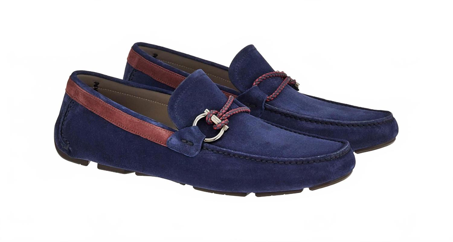 Мужские мокасины Gancini Driver цвета морской волны Salvatore Ferragamo, Marine Blue — фото 2