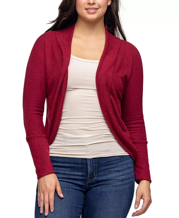 

Женское длинное болеро с закругленным подолом и открытым передом 24seven Comfort Apparel, красный