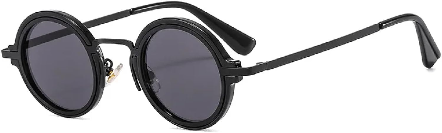 

Солнцезащитные очки с защитой UV400 | Маленькие круглые панк-очки с градиентными линзами | для женщин и мужчин, для занятий спортом на открытом воздухе и вождения DSVIGF, Black Grey