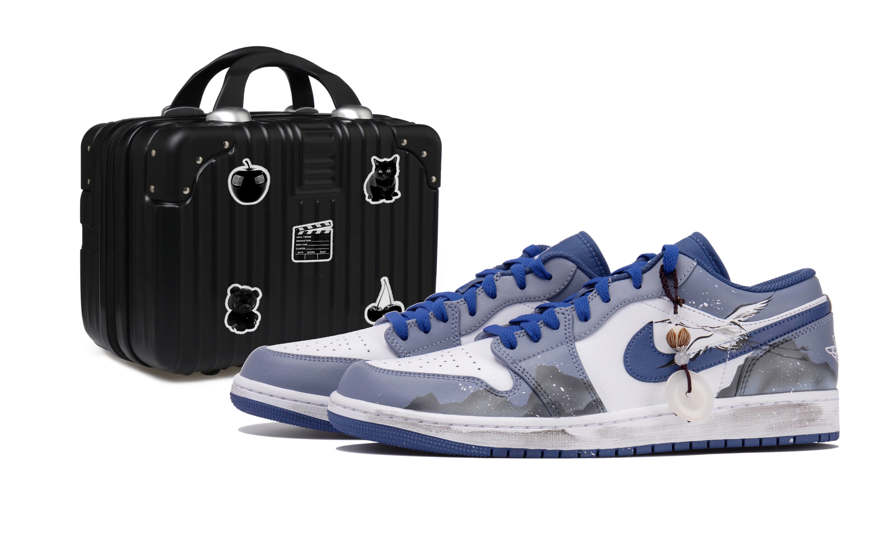 

Jordan Air Jordan 1 винтажные баскетбольные кроссовки мужские, Optic White/Black/Cobalt