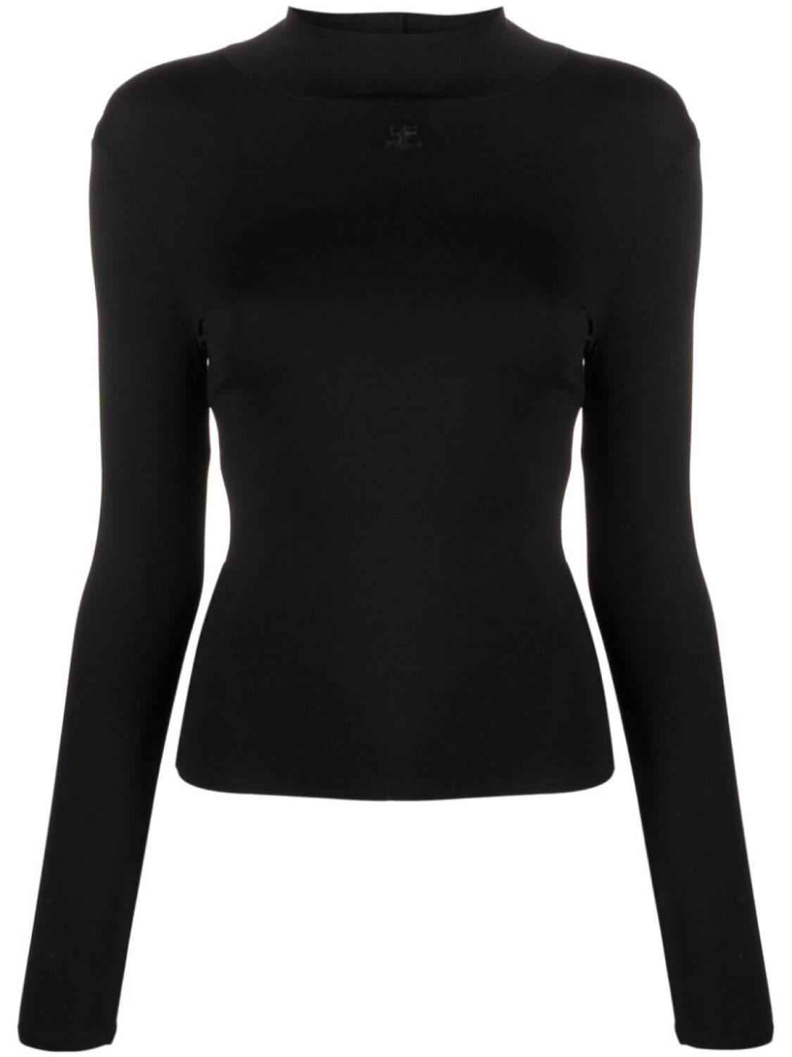 

Courrèges mock-neck stretch-jersey top, черный