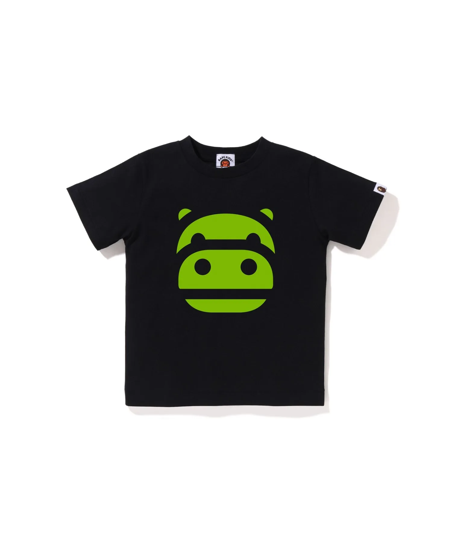 Детская футболка с принтом MILOGRAM FRIENDS A BATHING APE черно-зеленая