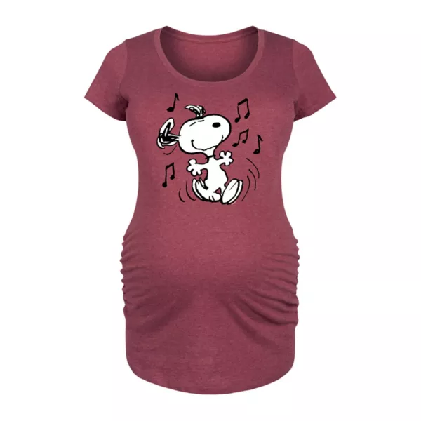 

Футболка для беременных с рисунком танцующего Снупи и арахиса Licensed Character, красный