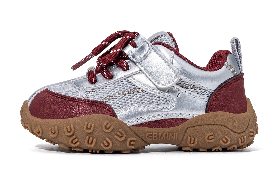 

Скользостойкие противоударные амортизирующие износостойкие легкие амортизирующие низкие детские беговые кроссовки EBMINI, серебристо-серый