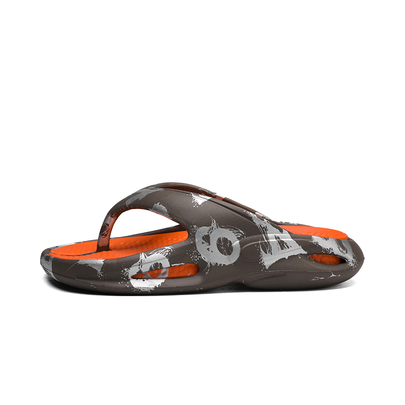 

NANJIREN Мужские шлепанцы EVA с антискользящим покрытием, устойчивые к истиранию, без запаха, серо-оранжевые, цвет Gray Orange