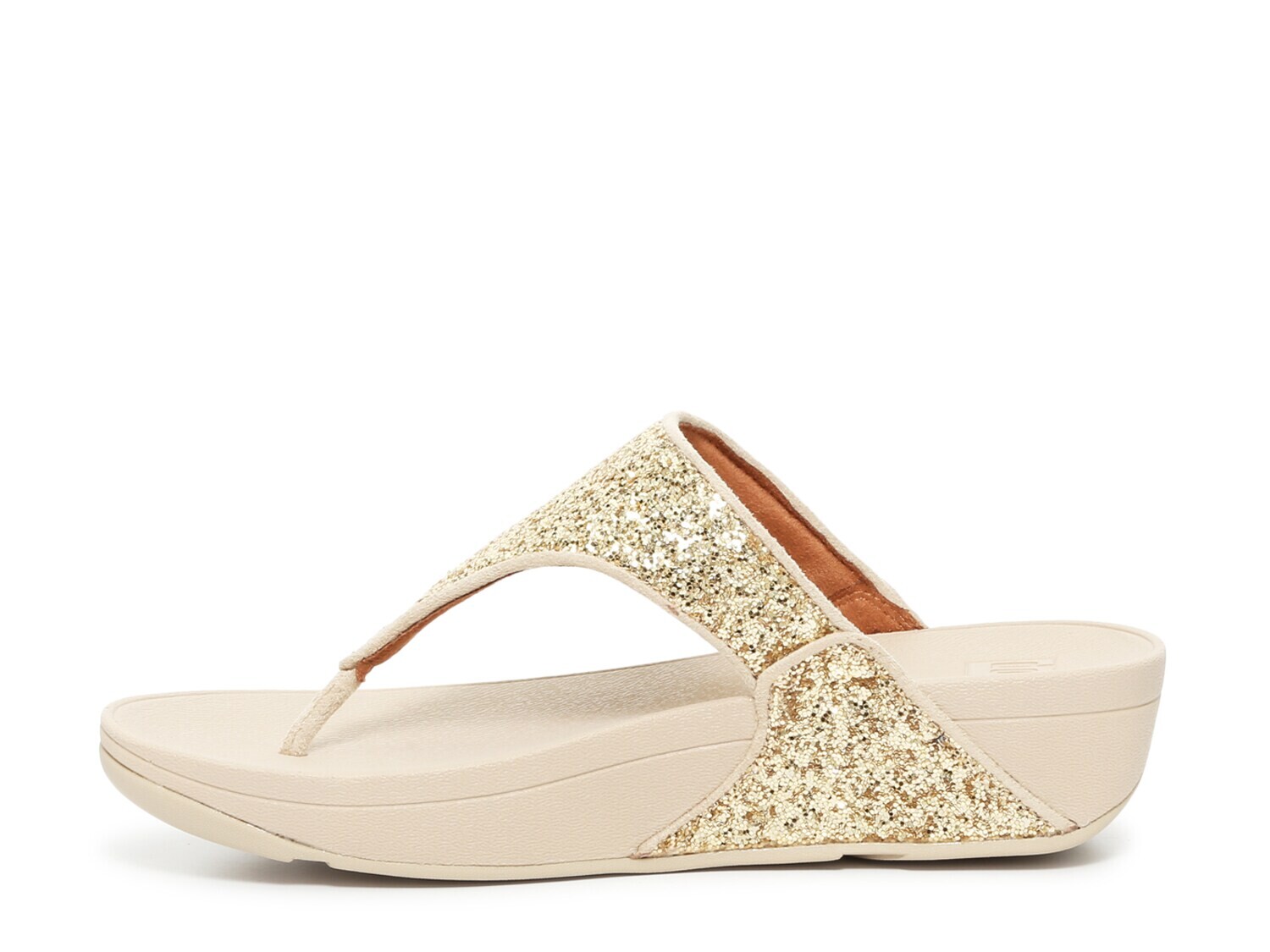 Сандалии FitFlop Shimma Glitter на танкетке, золотой — фото 3