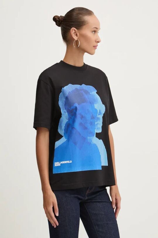 

Хлопковая футболка Karl Lagerfeld Jeans, черный