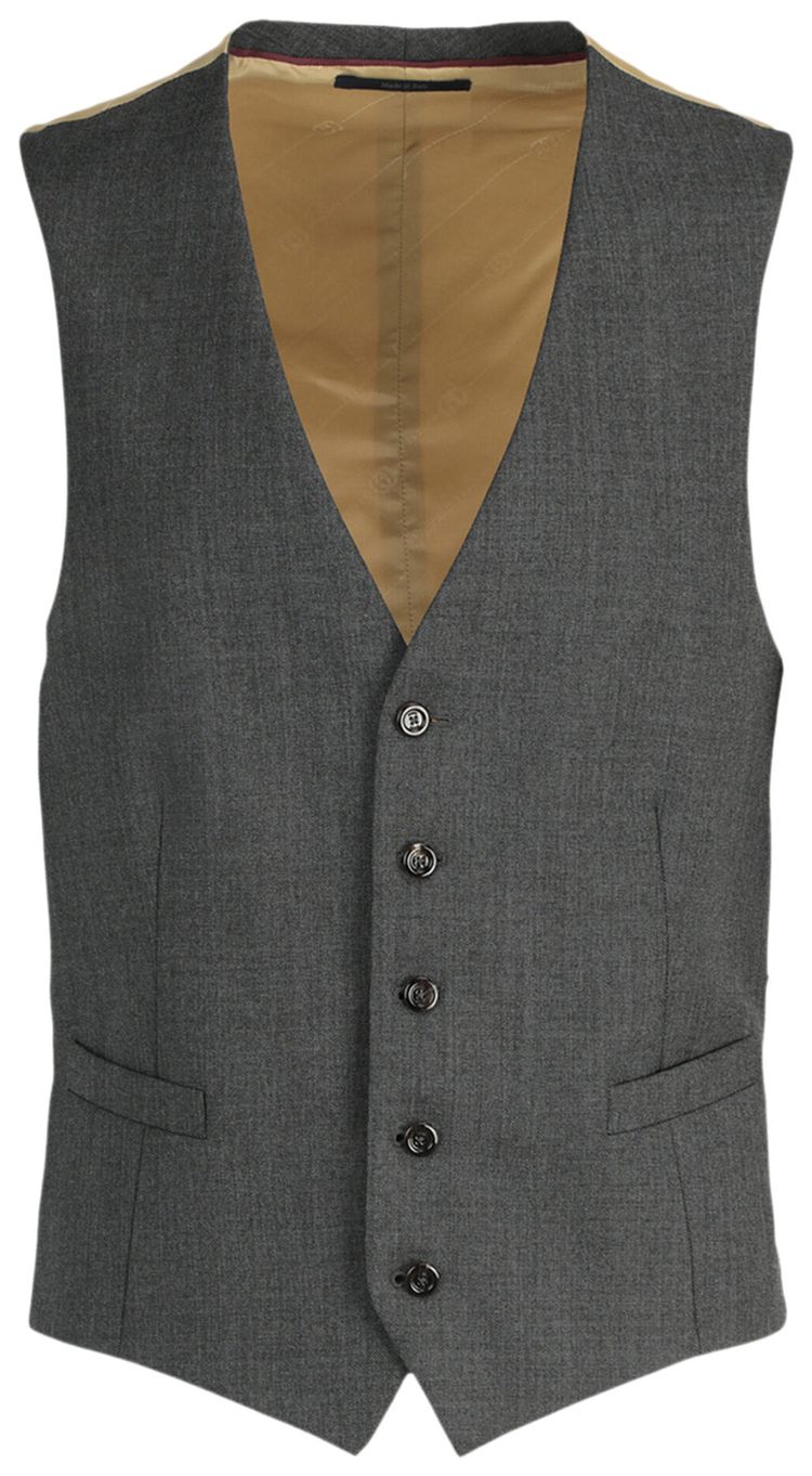 

Шерстяной приталенный жилет Gucci, серый
