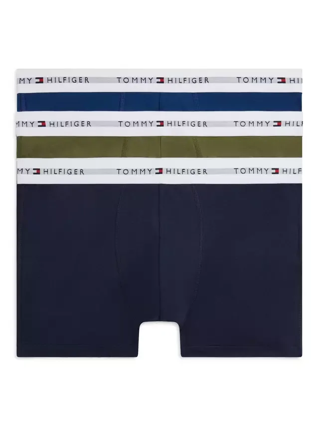 Трусы из эластичного хлопка с поясом, комплект из 3 штук, разноцветные Tommy Hilfiger