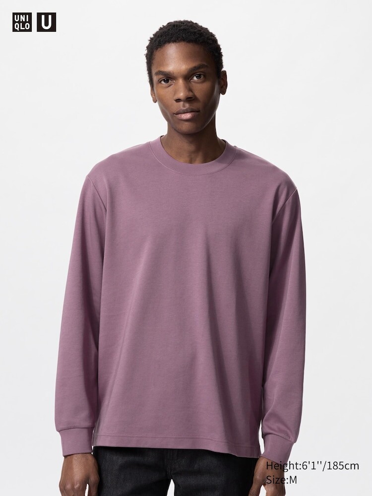 

Лонгслив мужской свободного кроя Uniqlo, цвет 75 фиолетовый