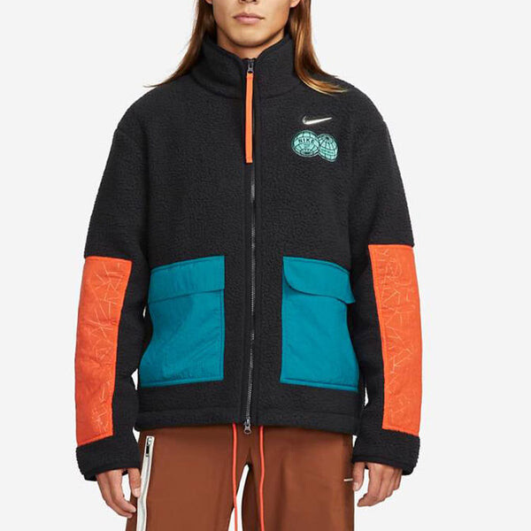 Куртка Nike CNY Chinese New Year's Edition Contrast Color Stitching Loose logo Sports Stand Collar Jacket Black, черный — фото 4