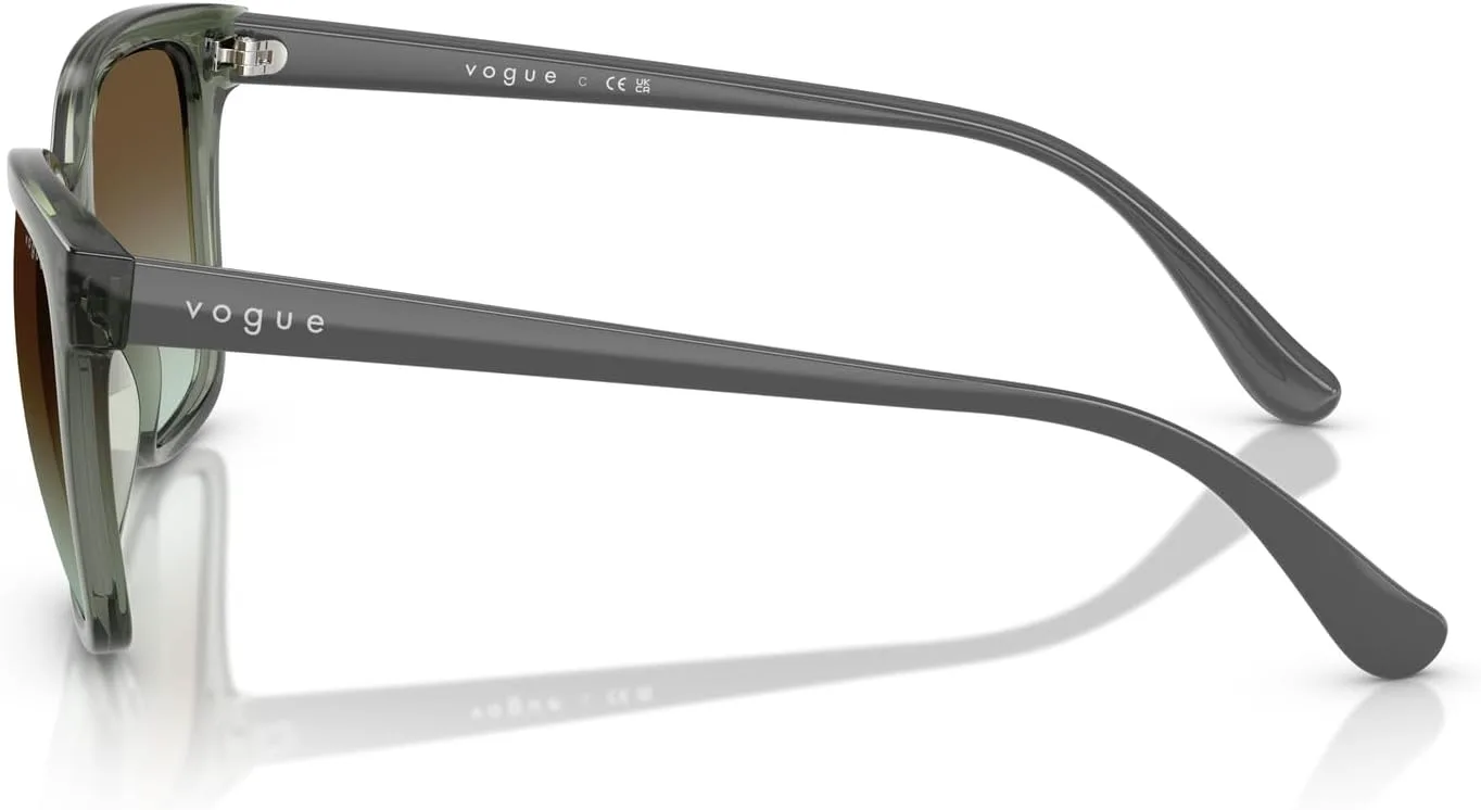

Солнцезащитные очки Vogue Eyewear для женщин, прозрачная серая оправа, темно-синие линзы с серым градиентом, 54 мм, Transparent Mallard Green/Green Gradient Brown