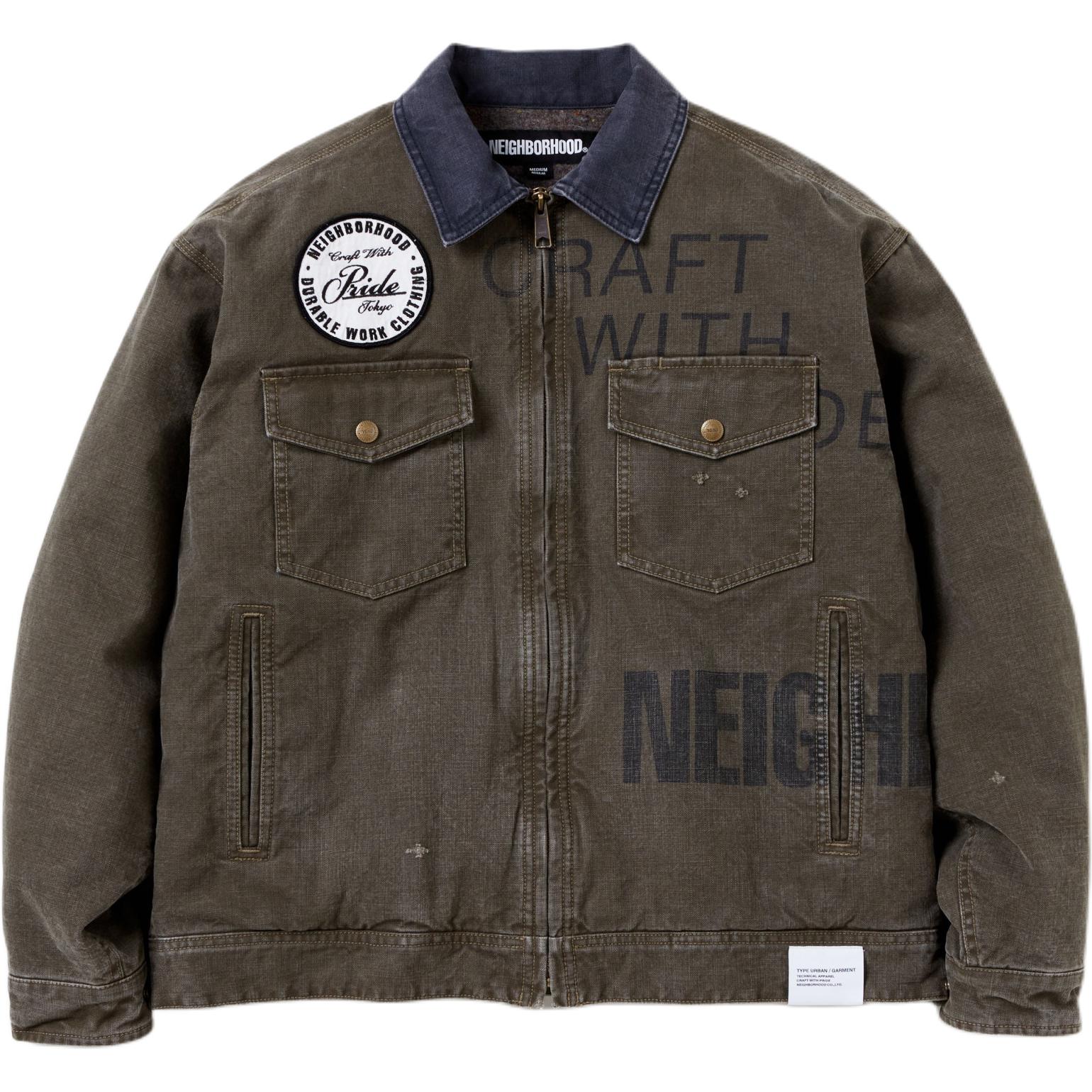 

NEIGHBORHOOD Вышитая нашивка Джинсовая куртка, Khaki