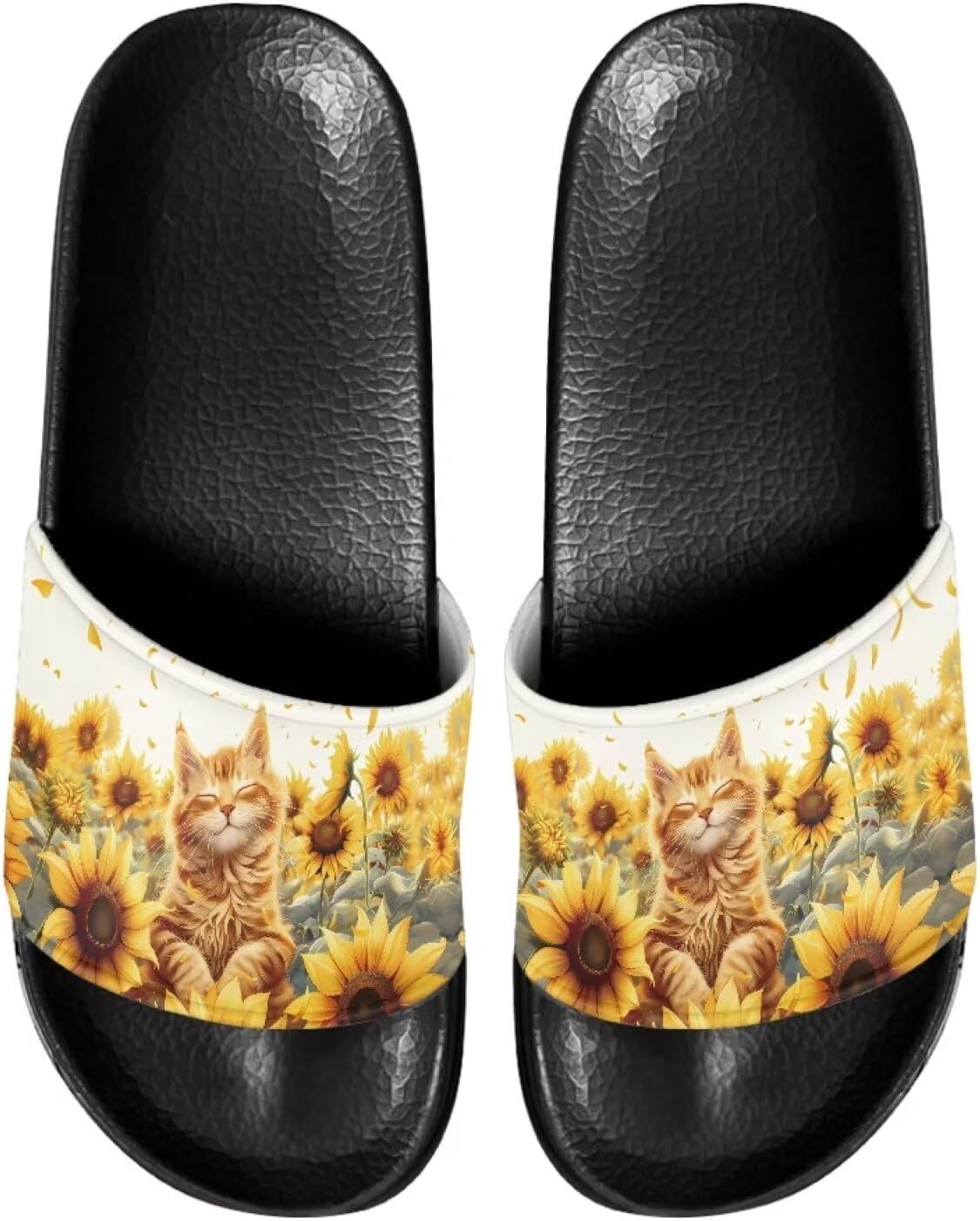 

Шлепанцы для дома и ванной, тапочки на плоской подошве, повседневная обувь для мужчин и женщин Judentidos, Sunflower Cat