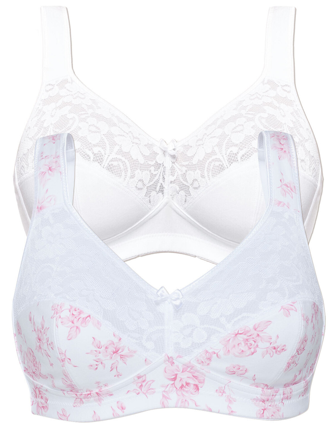 

Бюстгальтер без косточек SUSA Baumwoll BH Basic, цвет weiss rose print