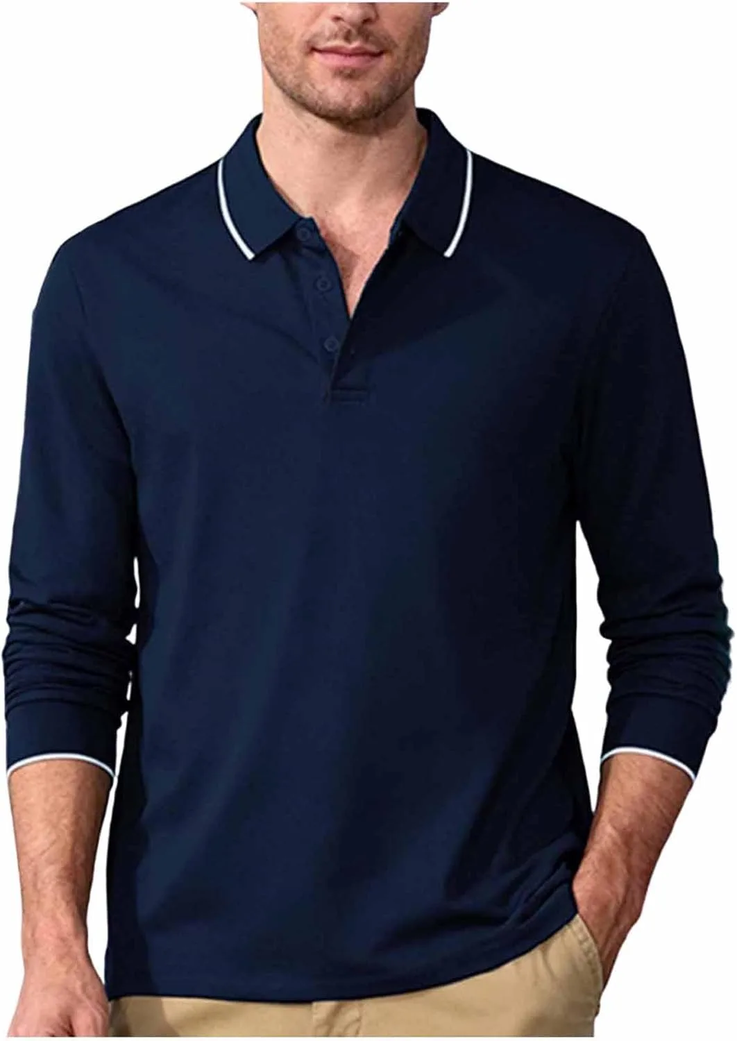 

Мужская рубашка с длинным рукавом Casual Knit Golf Shirt Lmdudan